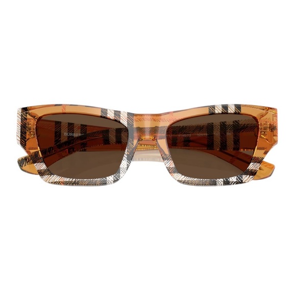 BURBERRY Cat Eye Dark Brown Check Sand Sunglasses BE4441U | Authentic | NWT - Picture 5 of 10